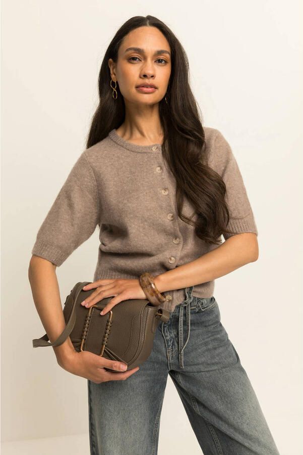 Expresso gebreid vest met wol beige