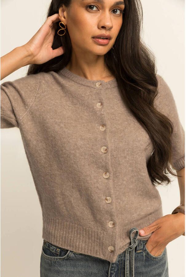 Expresso gebreid vest met wol beige - Foto 2