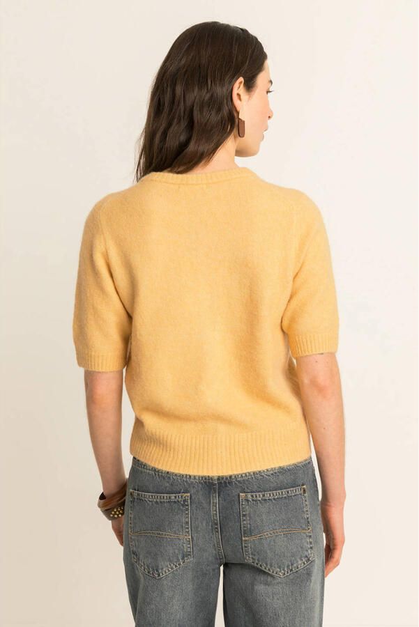 Expresso gebreid vest met wol geel - Foto 3
