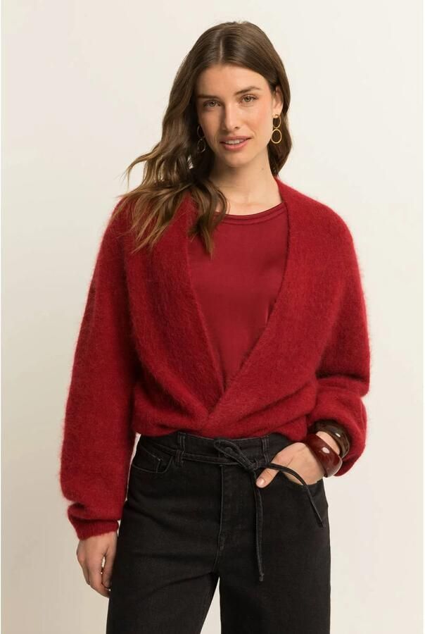 Expresso gebreid vest met wol rood