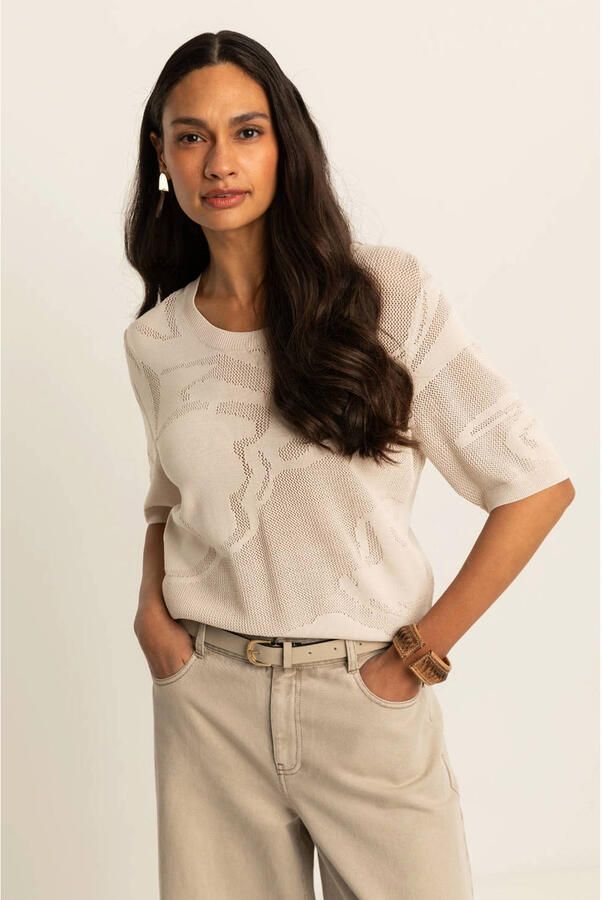 Expresso gebreide trui beige