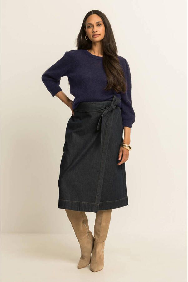 Expresso gebreide trui met wol donkerblauw - Foto 3
