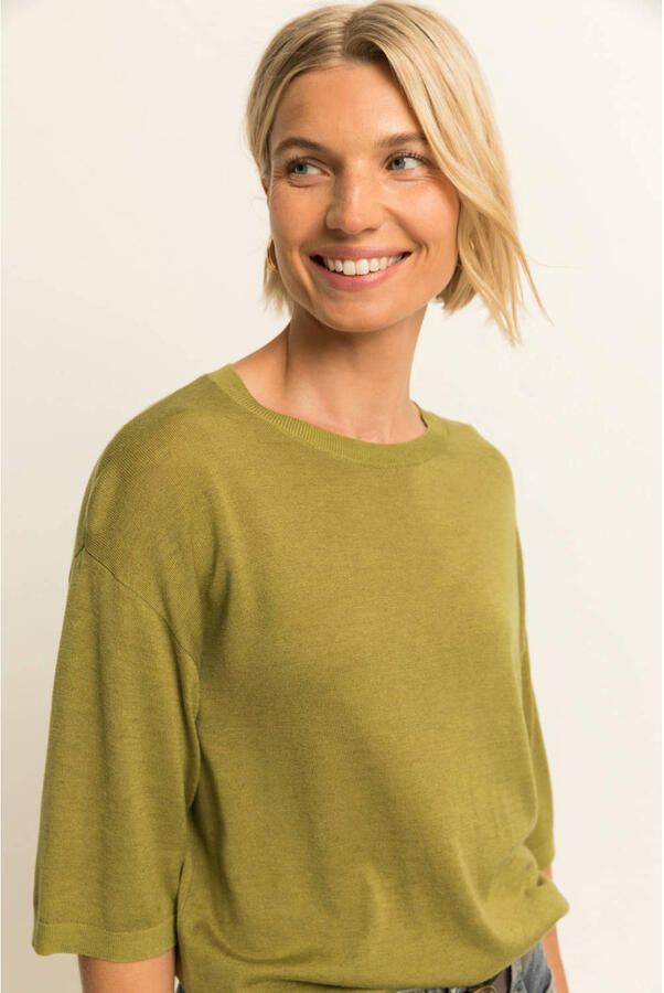 Expresso gebreide trui met wol groen - Foto 2