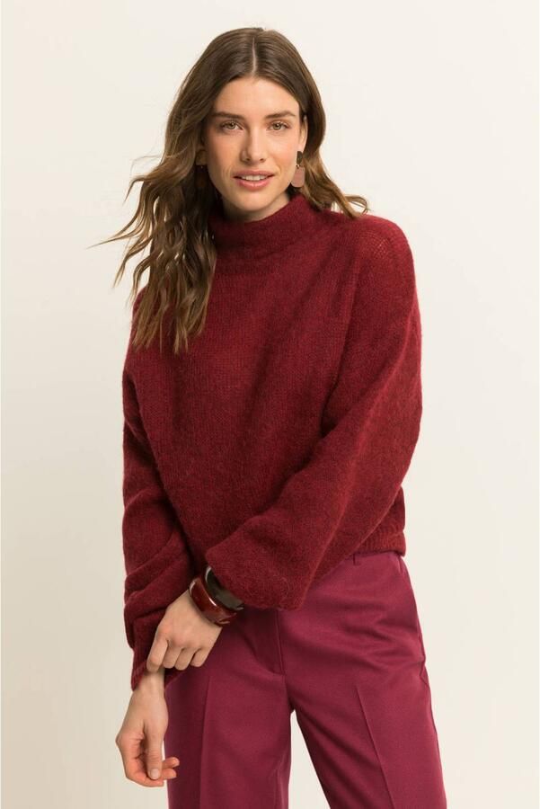 Expresso gebreide trui met wol rood