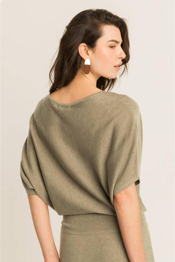 Expresso gebreide trui met wol taupe - Foto 2