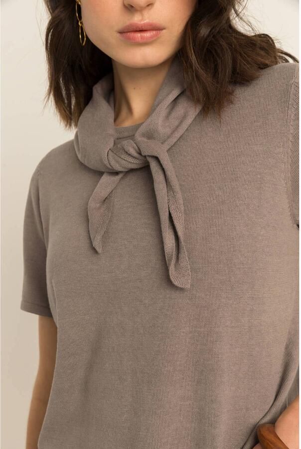 Expresso gebreide trui taupe - Foto 3
