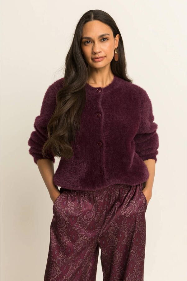 Expresso gebreid vest donkerrood