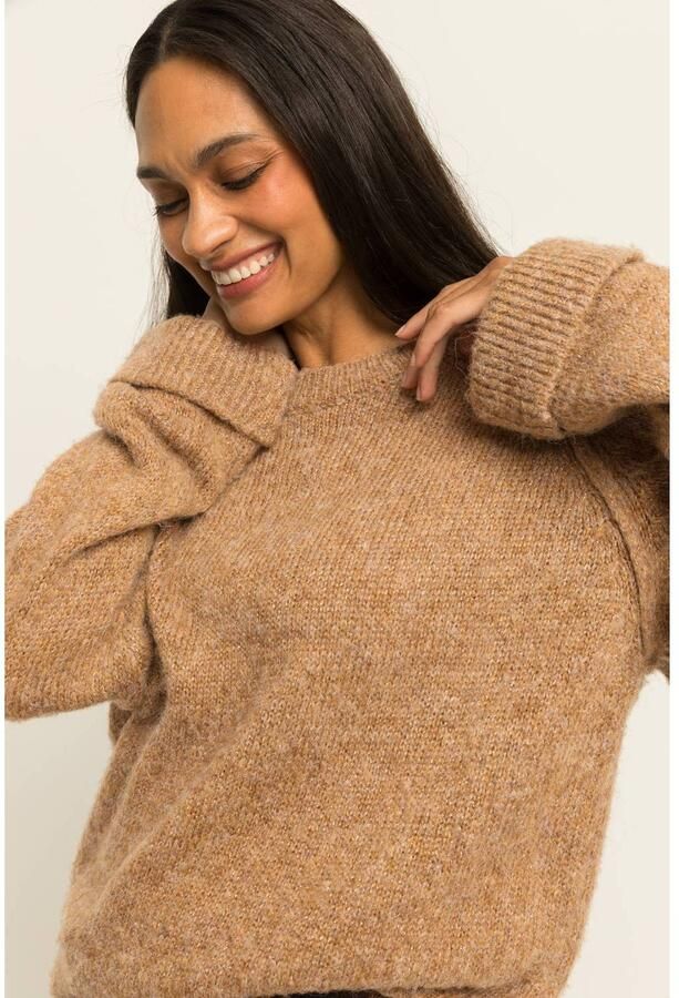 Expresso gemêleerde pullover met glitters en wol bruin - Foto 2