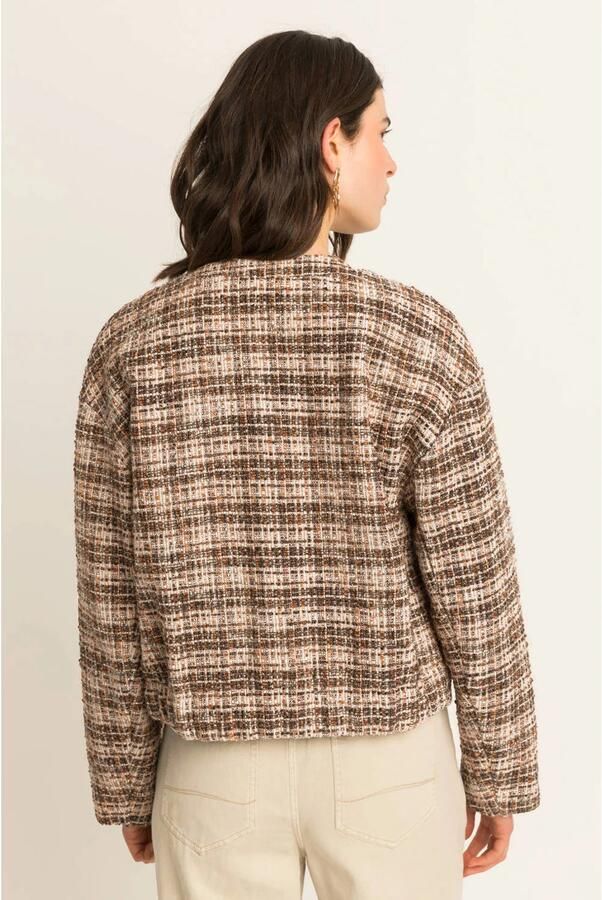 Expresso geruit bomberjack beige bruin - Foto 2
