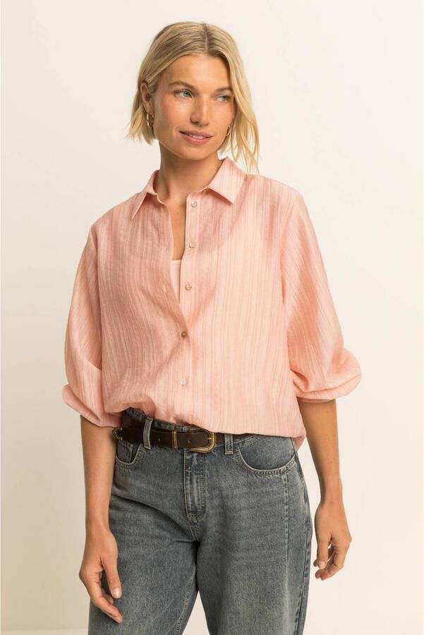 Expresso gestreepte blouse lichtroze