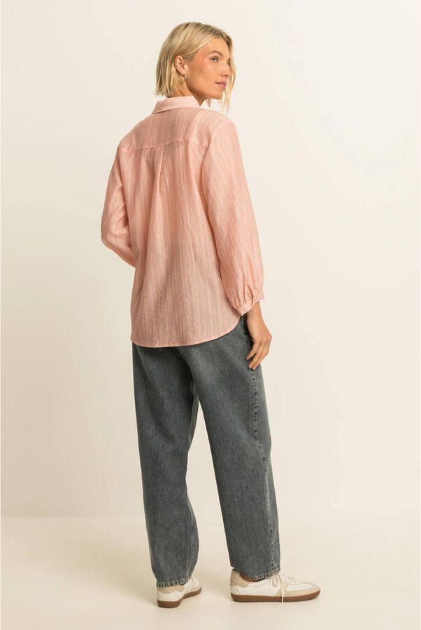 Expresso gestreepte blouse lichtroze - Foto 2