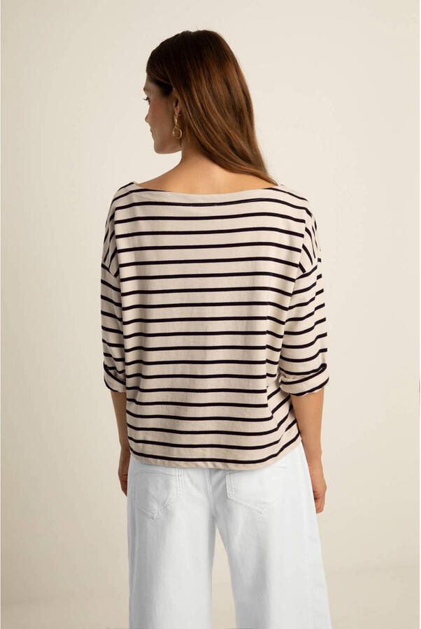 Expresso gestreepte top beige - Foto 3
