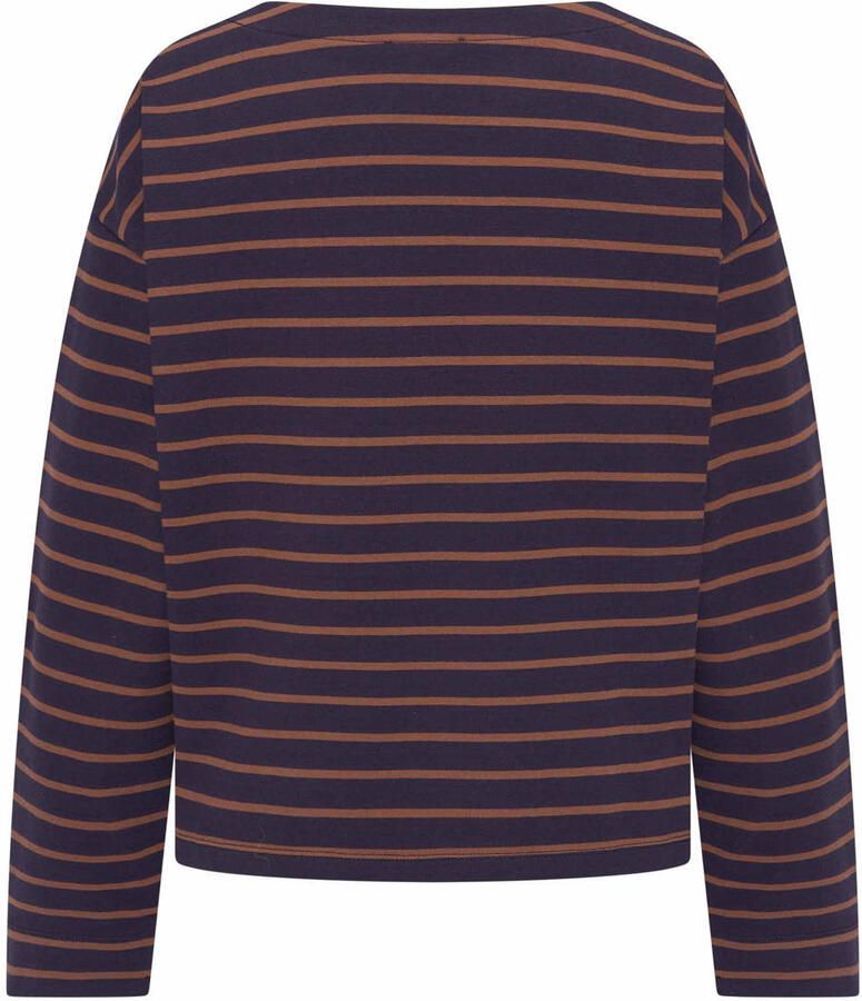 Expresso gestreepte top bruin blauw - Foto 2