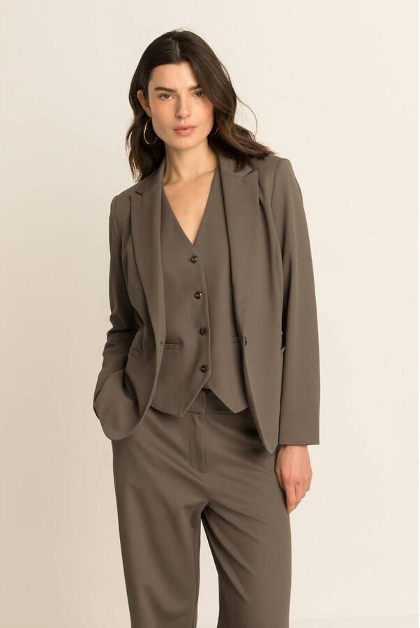 Expresso getailleerde blazer bruin