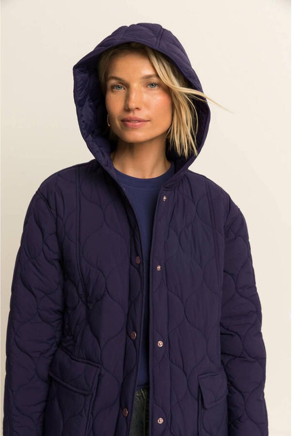 Expresso gewatteerde winterjas donkerblauw