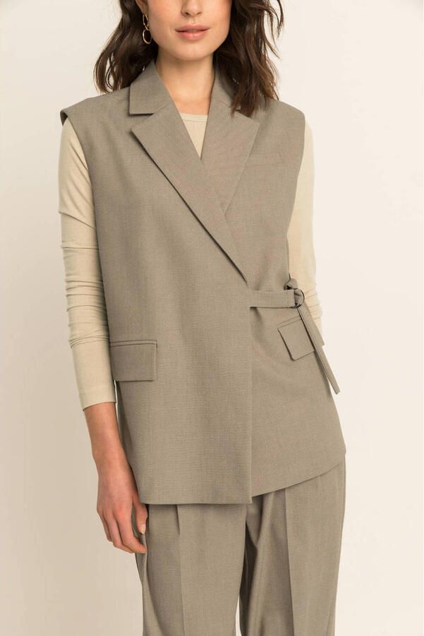 Expresso gilet met wol beige