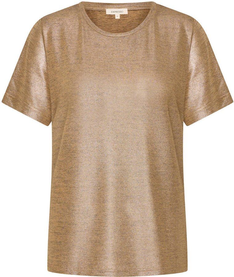 Expresso glitter top goud met glitter