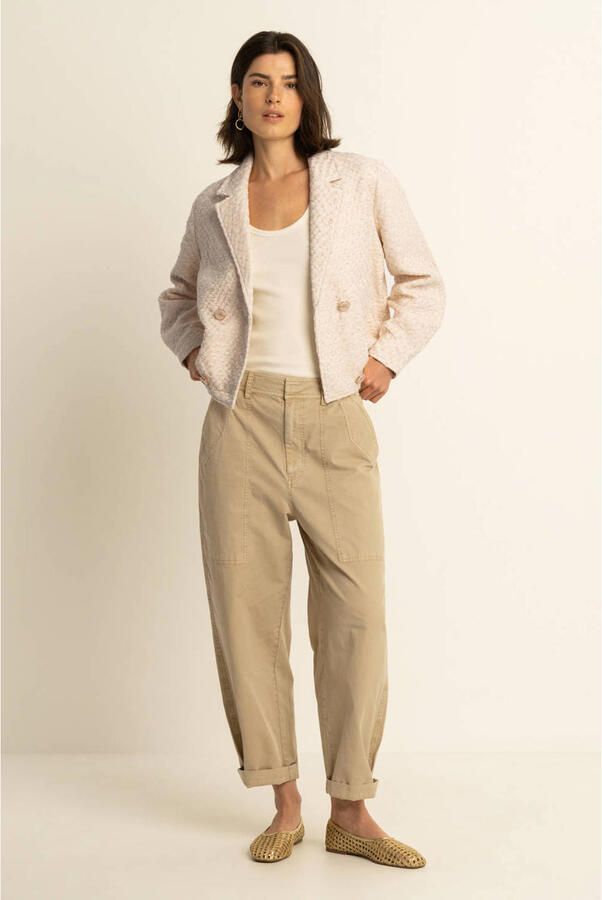 Expresso high waist casual broek beige