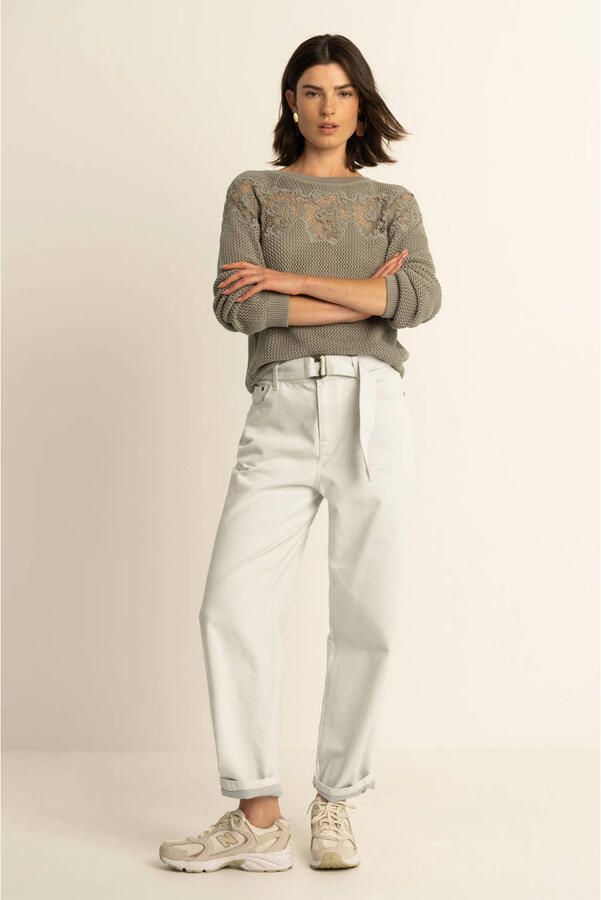 Expresso high waist mom jeans crème