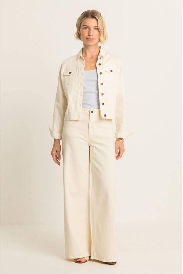 Expresso high waist wide leg jeans crème
