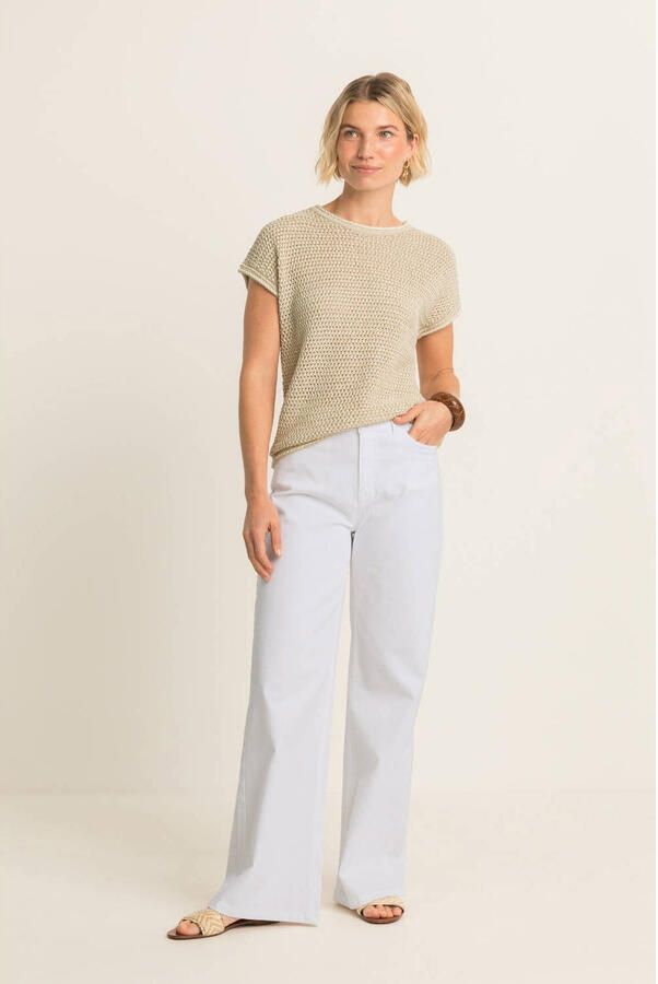 Expresso high waist wide leg jeans ecru