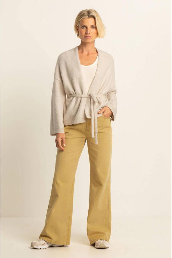 Expresso high waist wide leg jeans geel