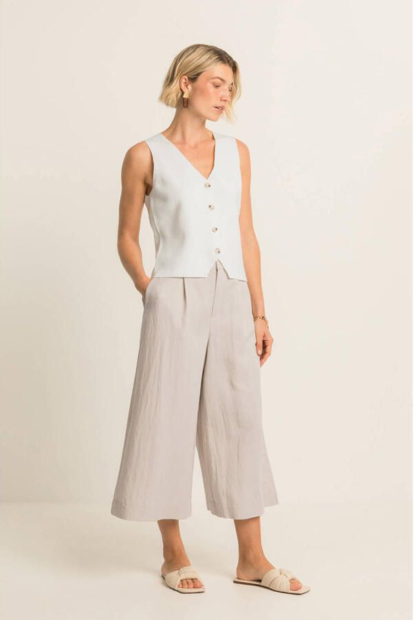 Expresso high waist wide leg jeans lichtgrijs