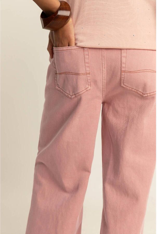 Expresso high waist wide leg jeans lichtroze - Foto 3