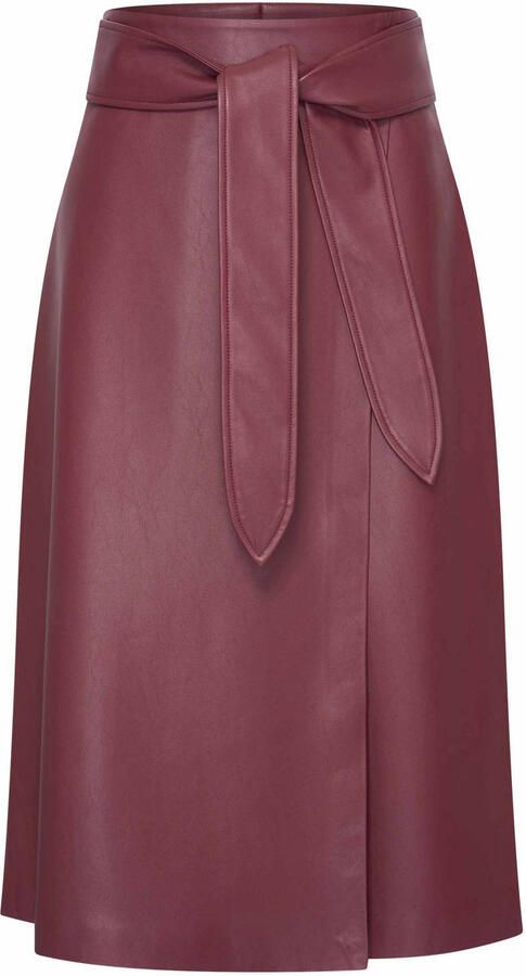 Expresso imitatieleren midi rok rood