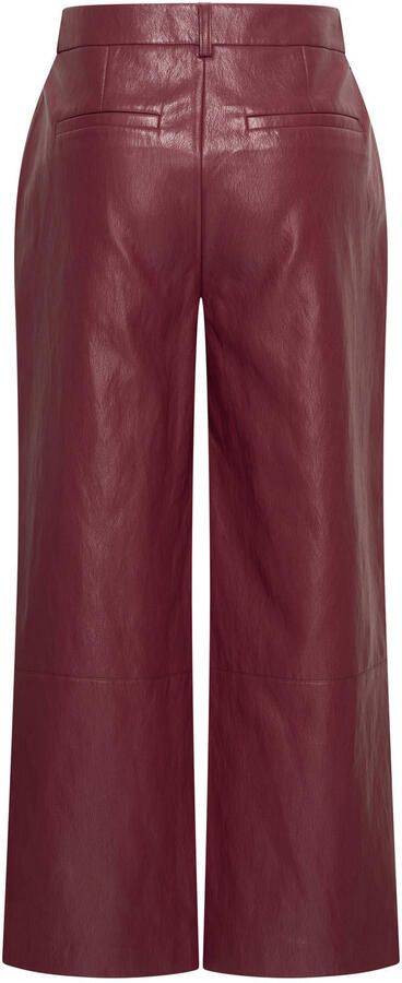 Expresso imitatieleren wide leg high waist culotte donkerrood - Foto 2