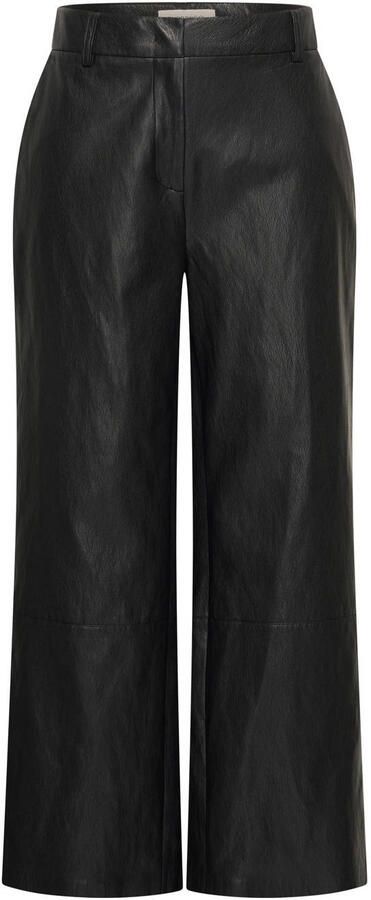 Expresso imitatieleren wide leg high waist culotte zwart - Foto 3