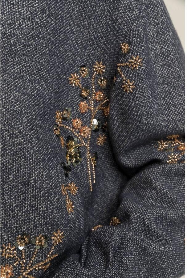 Expresso jas met pailletten en print donkerblauw - Foto 2