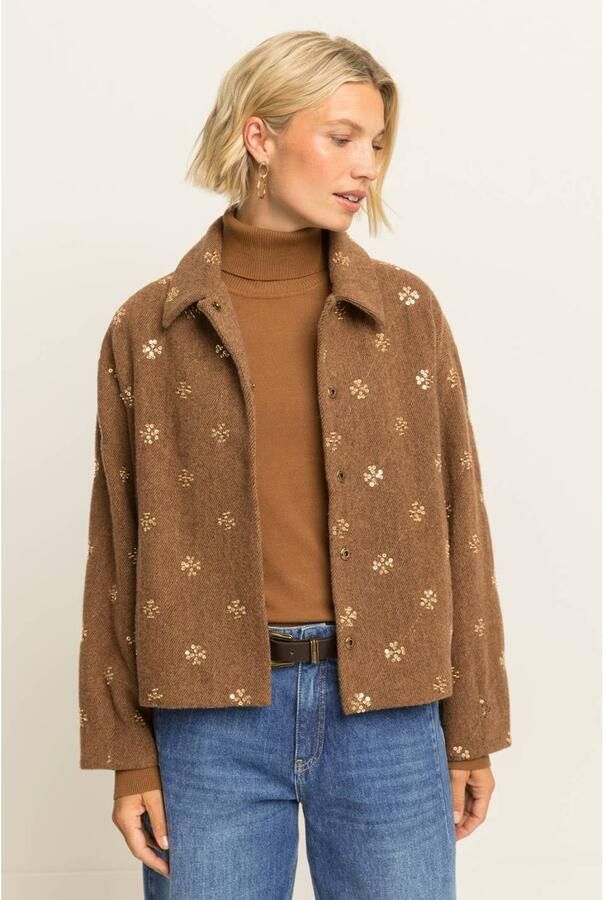 Expresso jas met wol camel