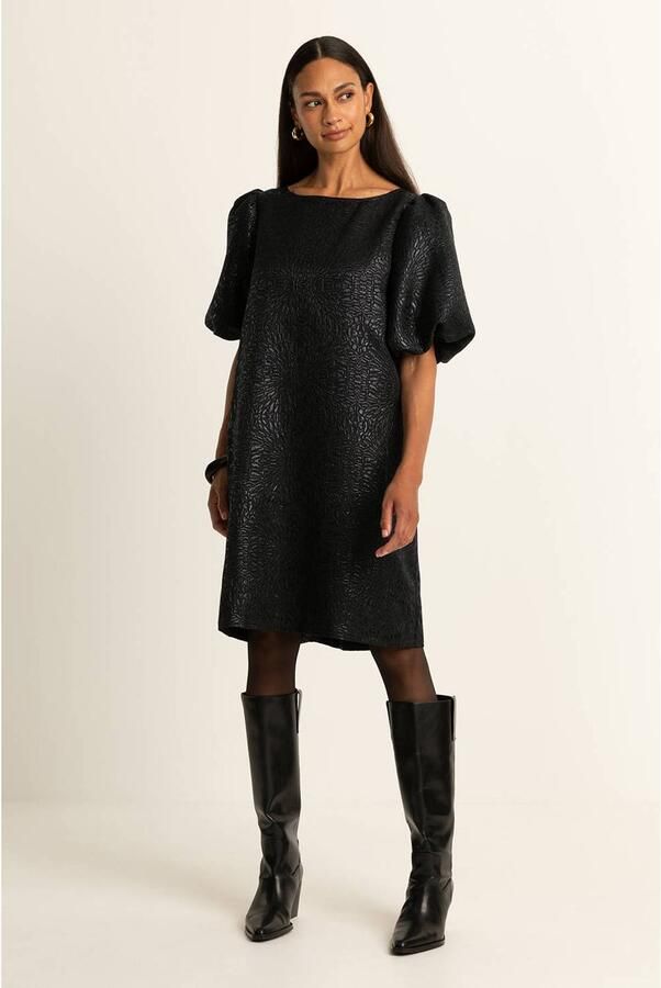 Expresso korte jurk met glitter zwart