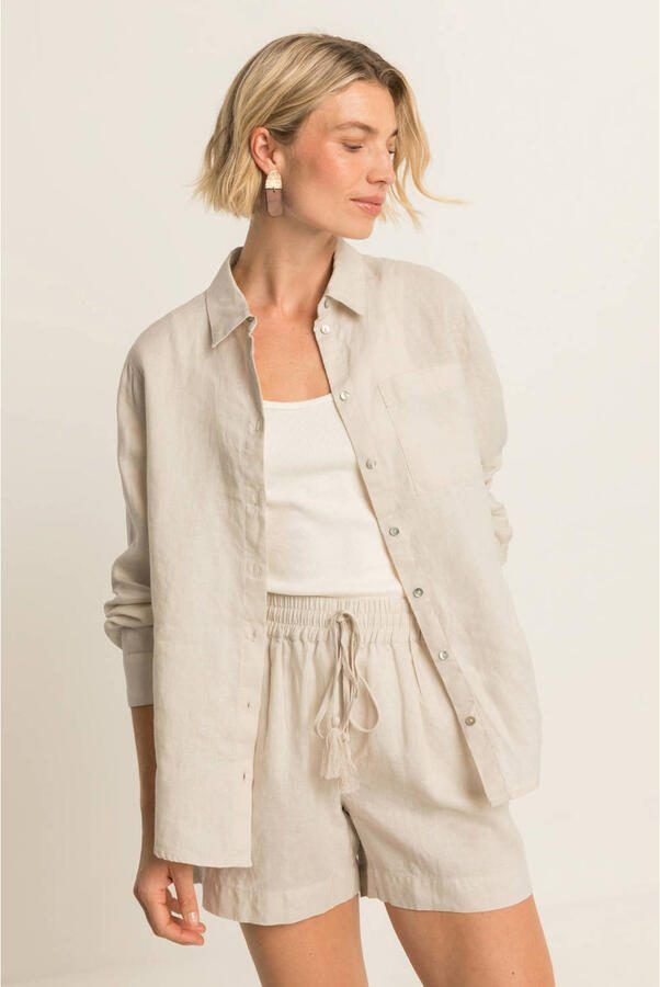 Expresso linnen blouse beige