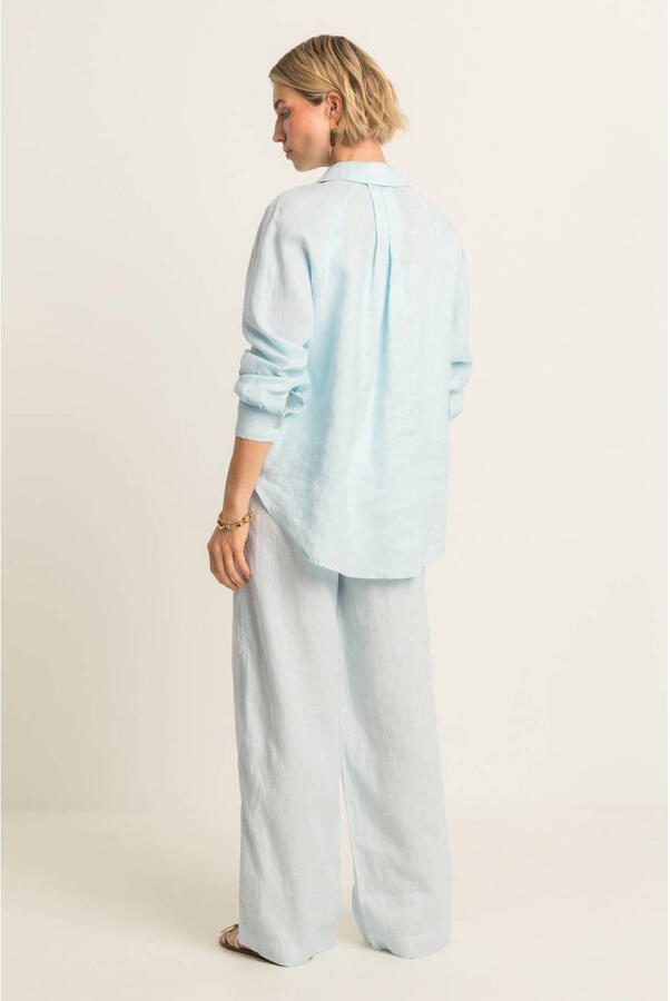 Expresso linnen blouse lichtblauw - Foto 2