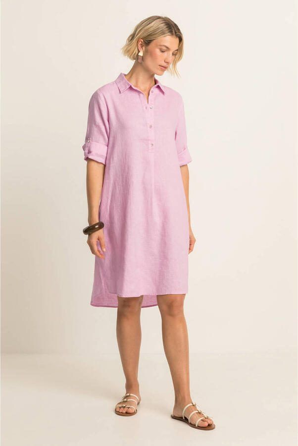 Expresso linnen blousejurk roze