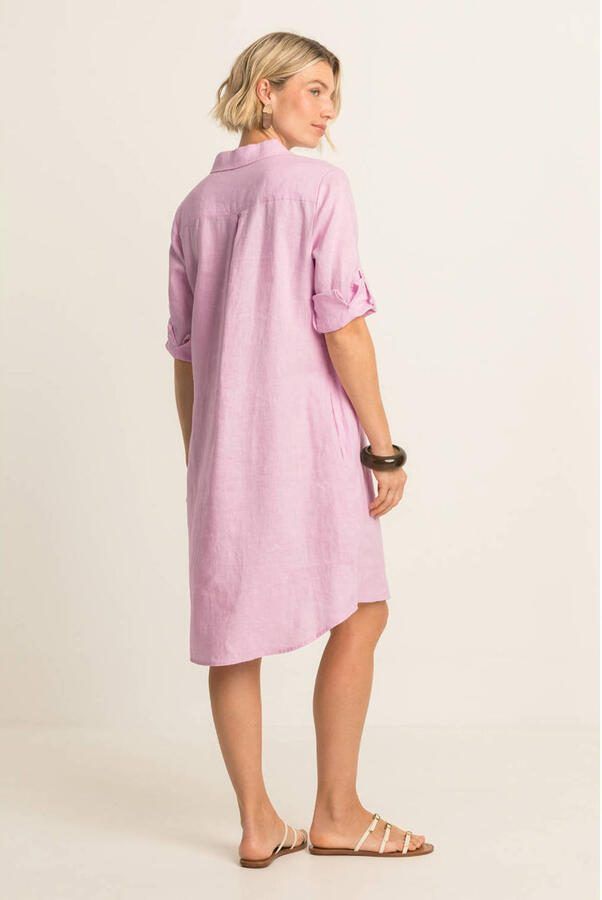 Expresso linnen blousejurk roze - Foto 2