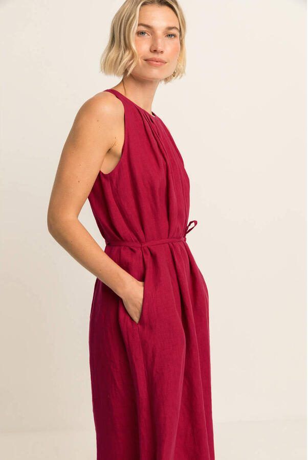 Expresso linnen zomerjurk rood - Foto 3