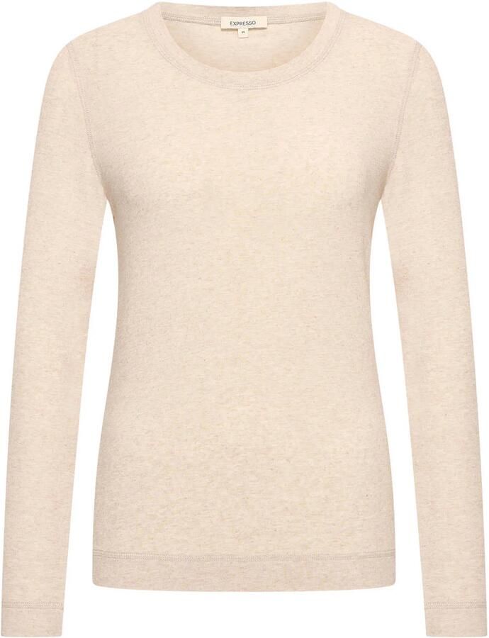 Expresso longsleeve met linnen beige