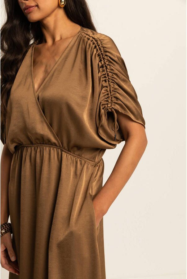 Expresso midi jurk bruin