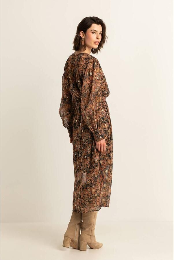 Expresso midi jurk bruin - Foto 3