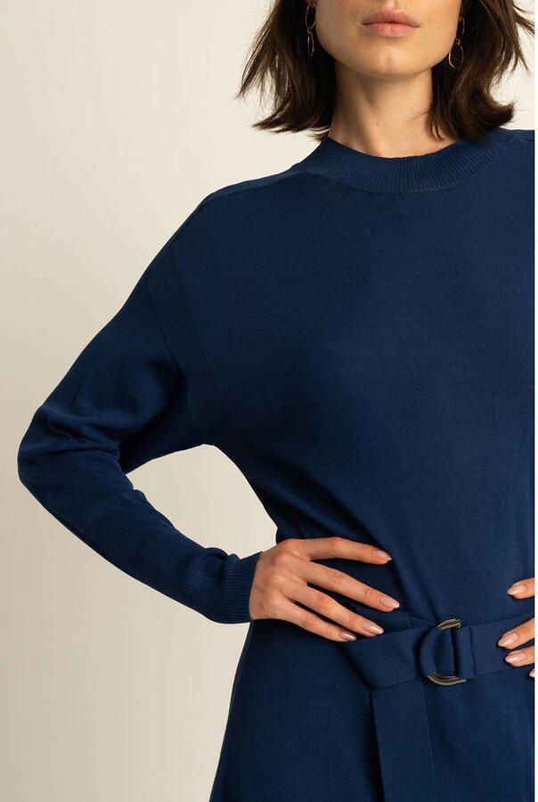 Expresso midi jurk donkerblauw