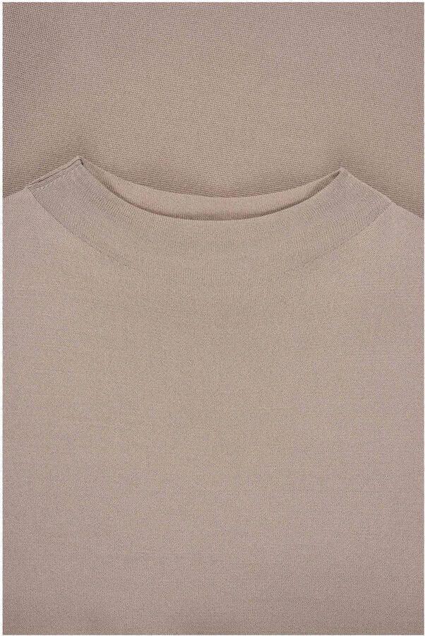Expresso midi jurk gebreid taupe - Foto 2