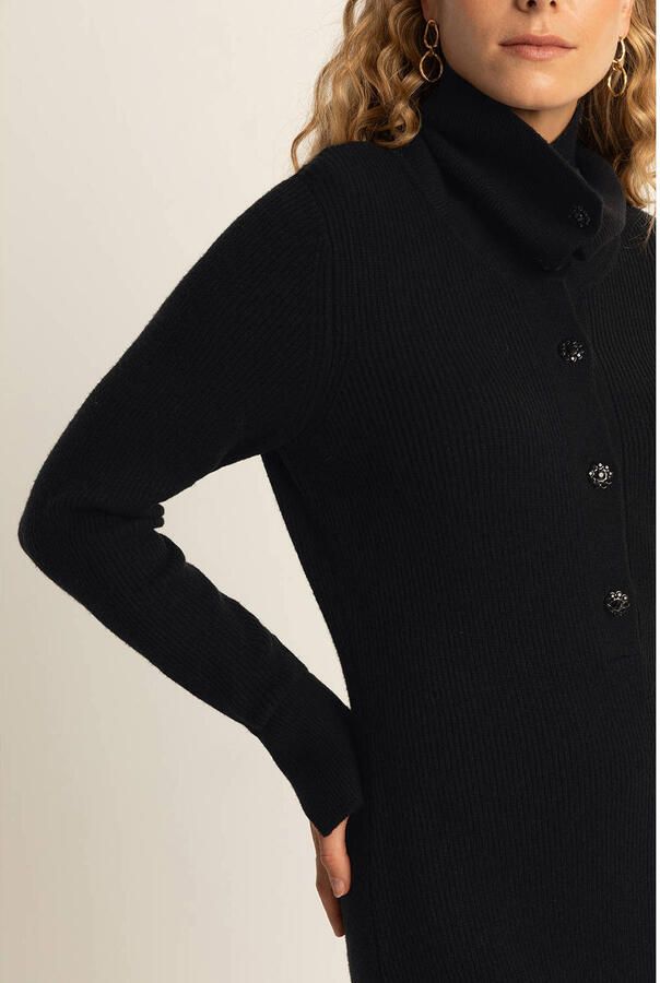 Expresso midi jurk gebreid zwart