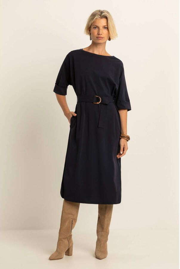 Expresso midi jurk travelstof zwart