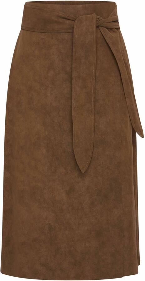 Expresso midi rok met ceintuur bruin