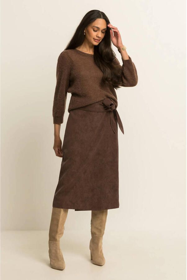 Expresso midi rok met ceintuur bruin - Foto 3