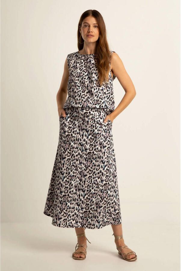 Expresso midi rok met dierenprint multi