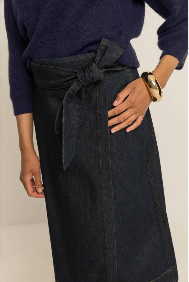 Expresso midi spijkerrok donkerblauw